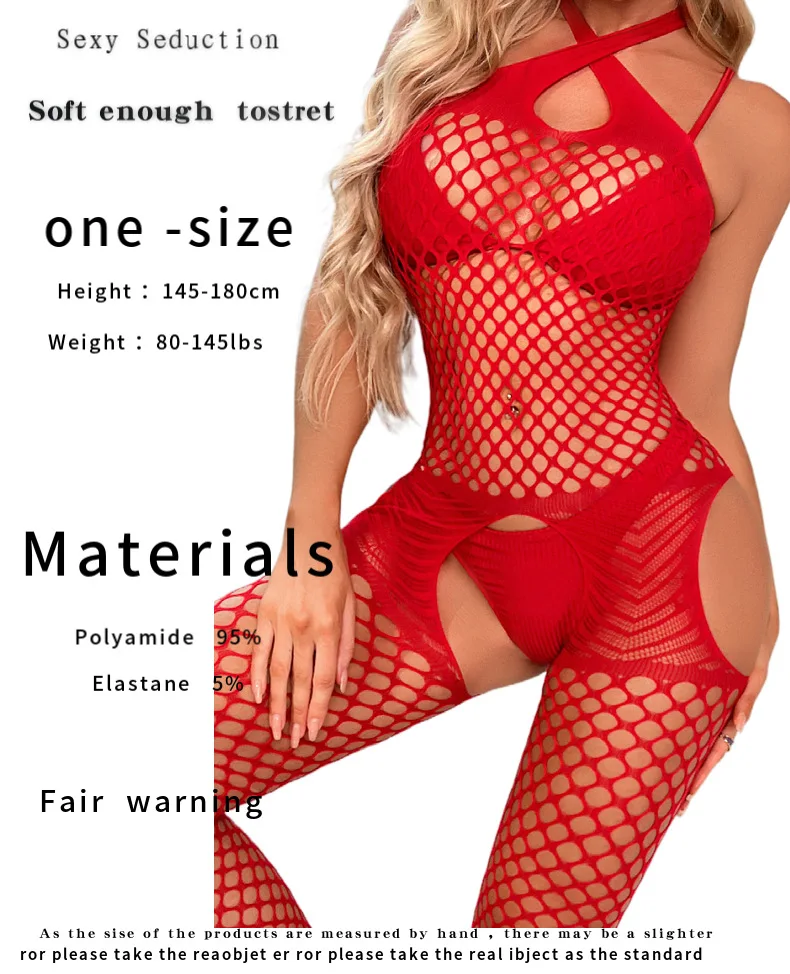 Hot Sexy Fishnet Bodysuit Women Crotchless Porn Tights Lingerie Ladies Full Bodystockings Erotic Mesh Clothes Nightclubs Sex Set