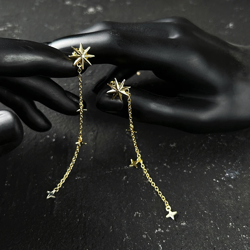 

ENFASHION Pendientes Star Drop Earrings Drop Earrings For Women Gold Color Delicate Earings New Year Fashion Jewelry E221483