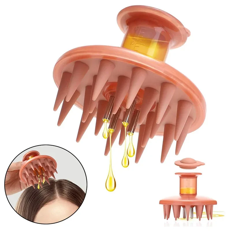 Scalp Applicator Comb Hair Oil Applicator Brush Hair Growth Oil Comb with Silicone Massage Teeth Root Comb Applicator Bottle