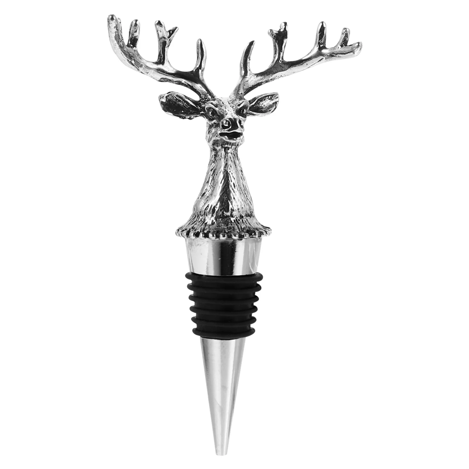 

Deer Head Bottle Stopper Stylish Retro Creaitve Alloy Cork Cap Antler Shape Plug Sturdy Practical