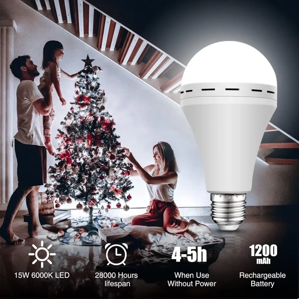 E27 LED Emergency Light Bulb 9W/15W High Brightness Light Bulb Outdoor Camping Fishing Energy-Saving Emergency Light Bulb