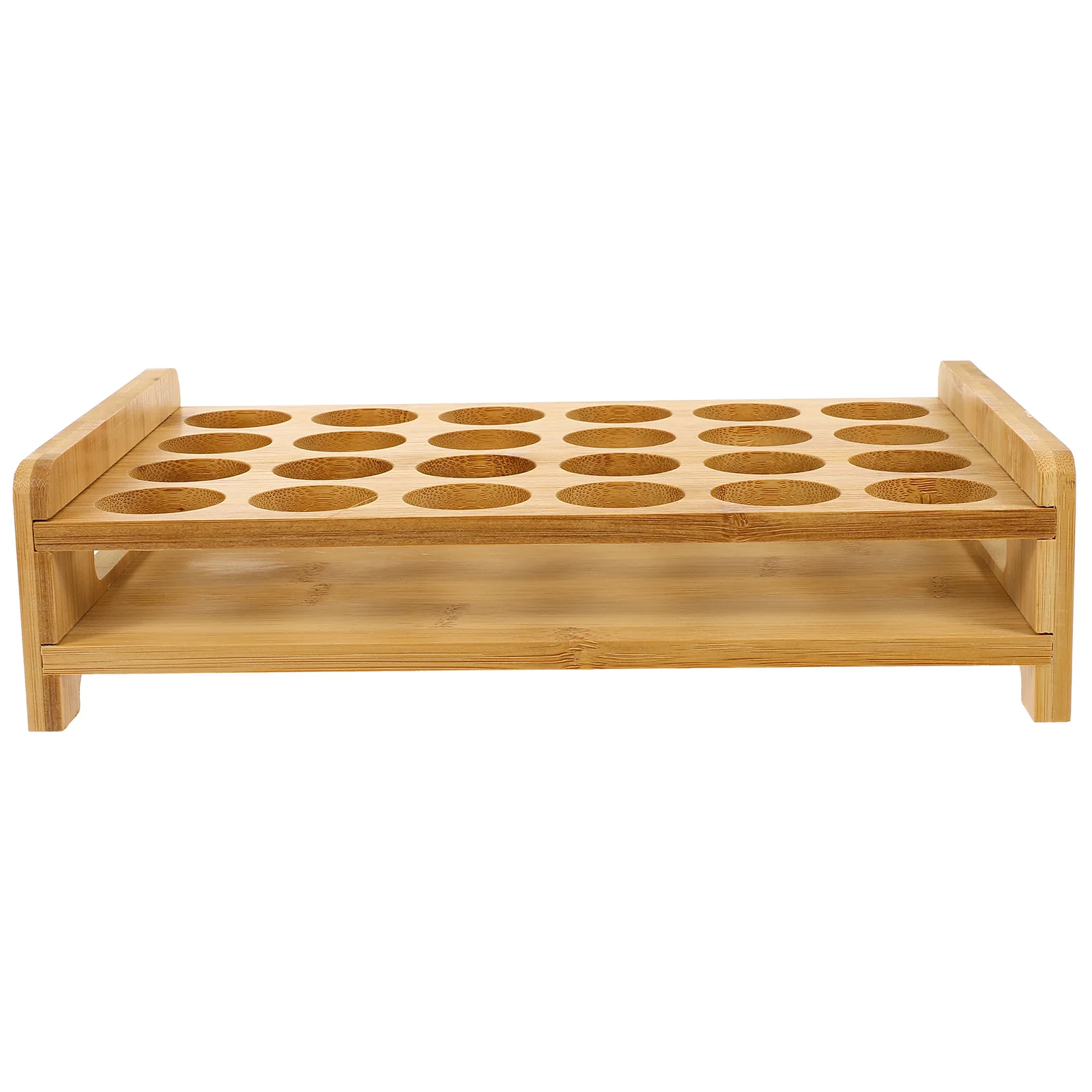 

Glass Display Stand Drinking Glasses Cups Holder Spices Party Beverage Dispenser Wood Tray for Shots