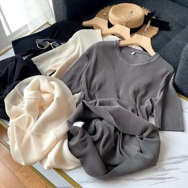 

Летнее платье миди больших размеров с коротким рукавом, модное, прямого кроя, скрывающее недостатки фигуры, в корейском стиле, с круглым вырезом