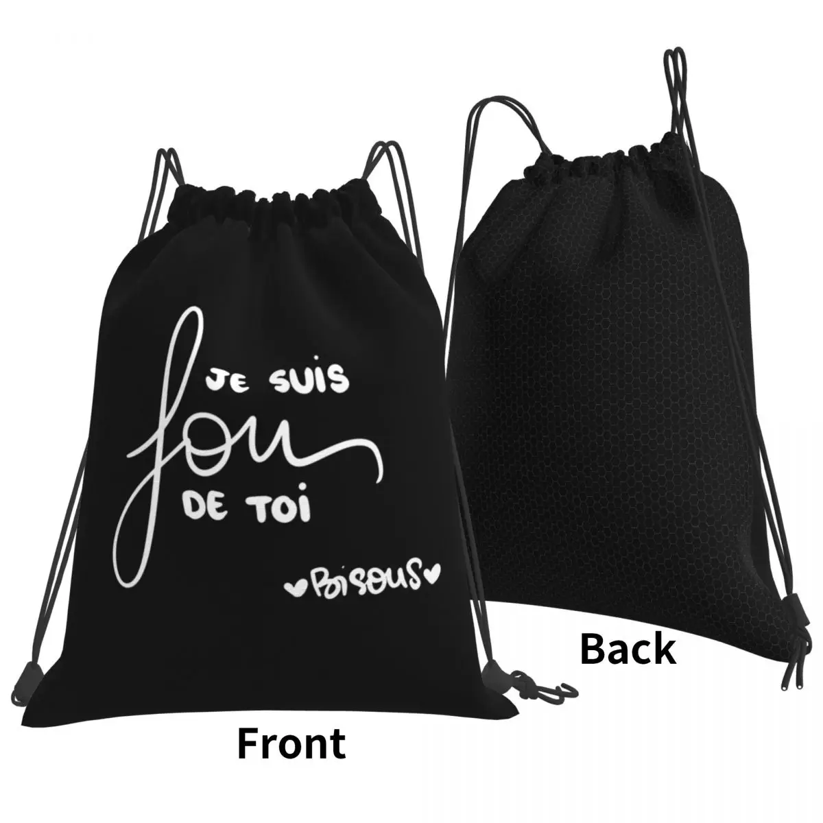 I'm Crazy About You Kisses Backpacks Multi-function Drawstring Bundle Pocket Sports Bag Book Bags for Man Woman Students