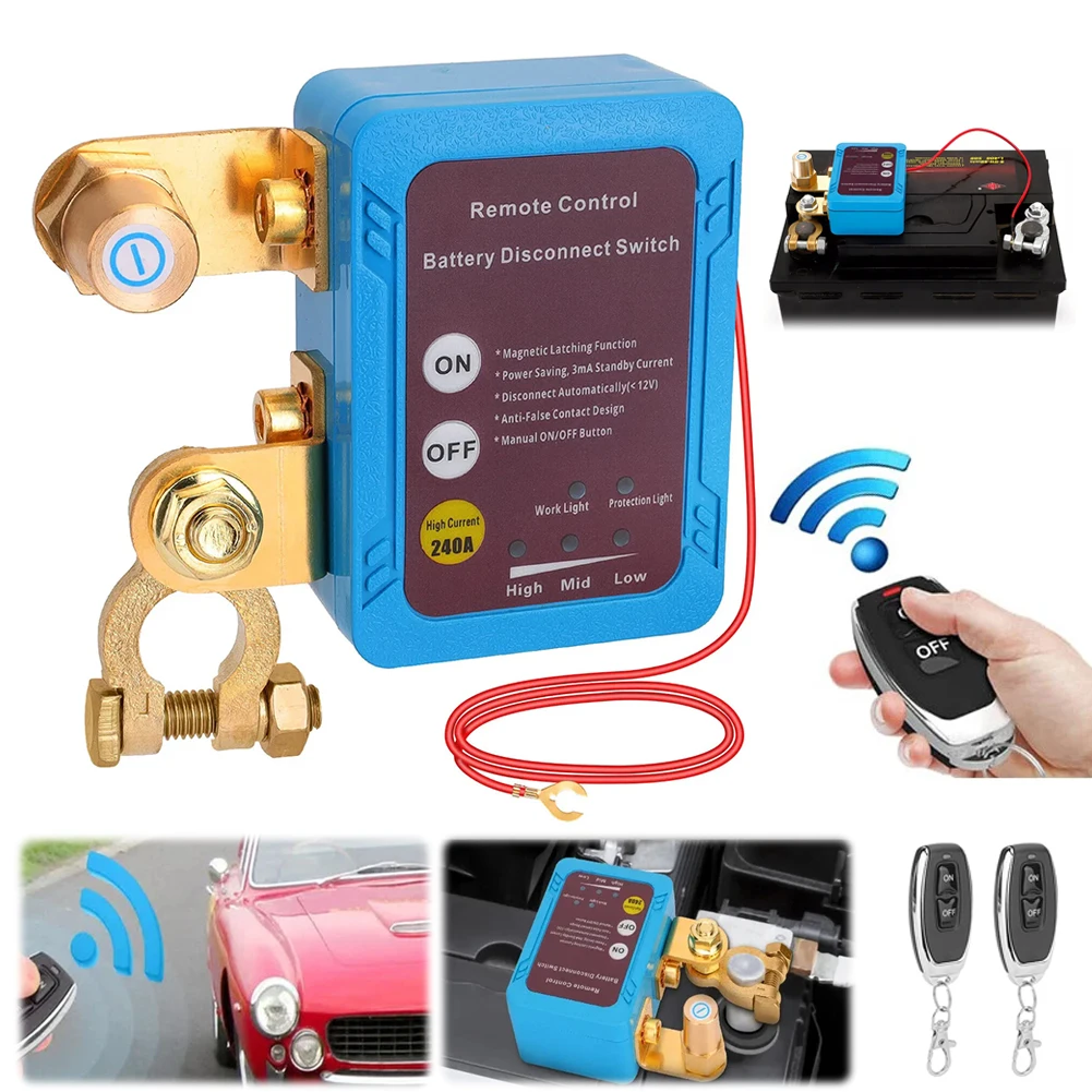 12 فولت/240A لاسلكي مزدوج عن بعد الجهد المنخفض حماية بطارية السيارة قواطع متعددة الأغراض بطارية السيارة قطع التتابع لشاحنة السيارة #3