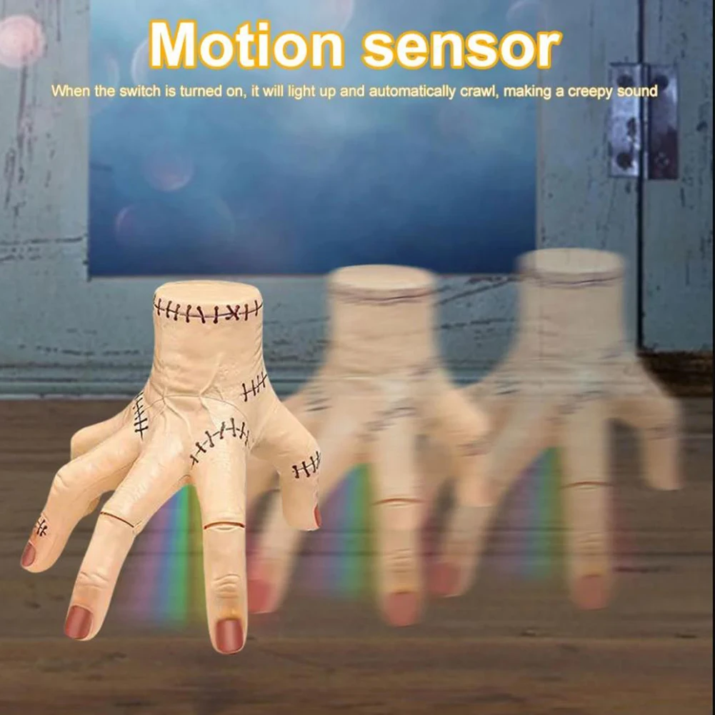 

Electric Walking Hand with Sound Light Fake Hand Prop Scary Props Halloween Decorations