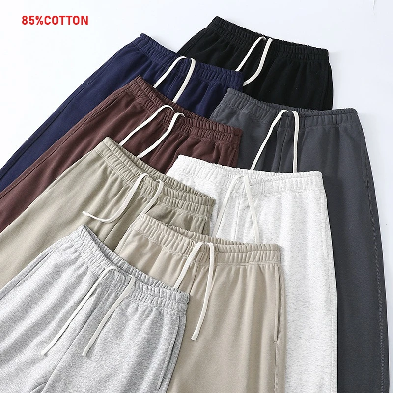 

340G Yarn Terry Straight - Leg Sweatpants Comfortable Versatile Soft & Skin - Friendly Wrinkle - Resistant & Durable