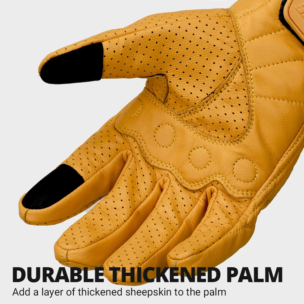 

Motorcycle Gloves Breathable In Summer And Warm In Winter Off-road Motorcycle Anti Fall Touch Riding Gloves Retro Leather Gloves