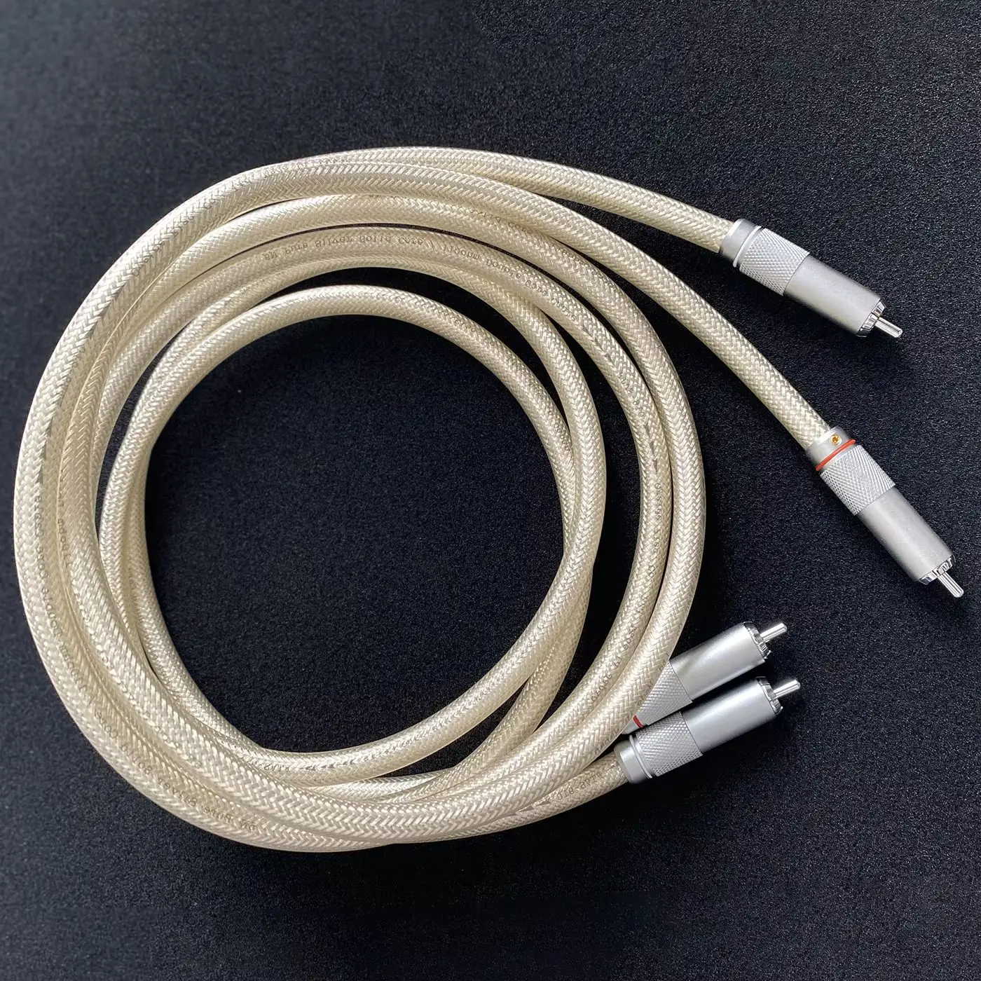 Cable RCA Preffair 5N OCC Plateado, Cable de Señal de Audio RCA de Alta Gama, 110 ohmios, con Conector Macho Rodado en Rodio, Cables de Audio