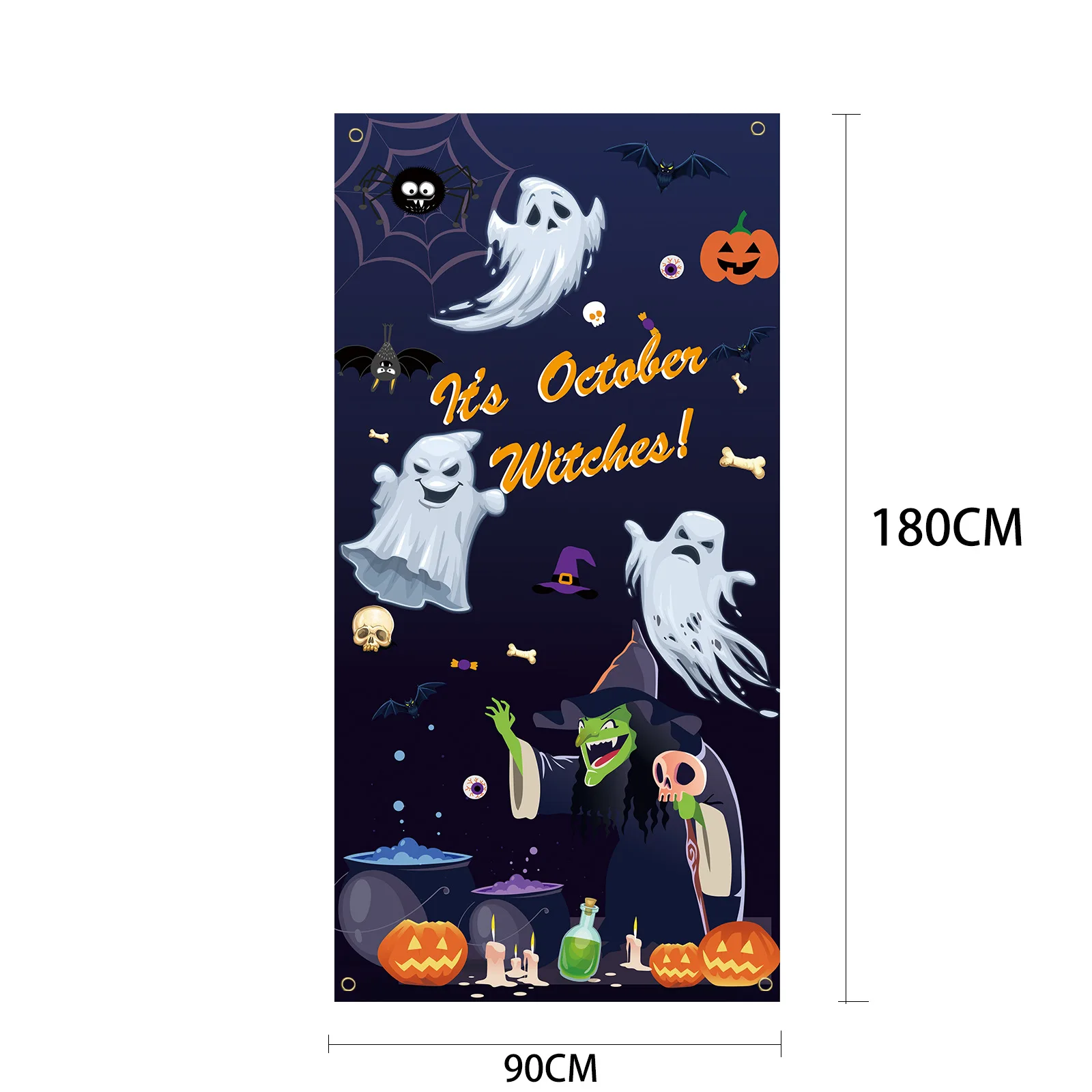 Copertura della porta di Halloween Horror Witch Ghost Pumpkin Decoration Ghost Festival Curtain Horror Night Party Atmosphere Decoration Flag