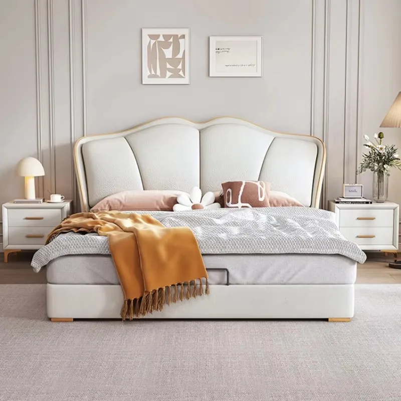 

Girls Decoration Double Bed Frame Queen Size Headboards Twin Bases Bed Full Size Bedframe Lit 2 Personnes Home Furniture