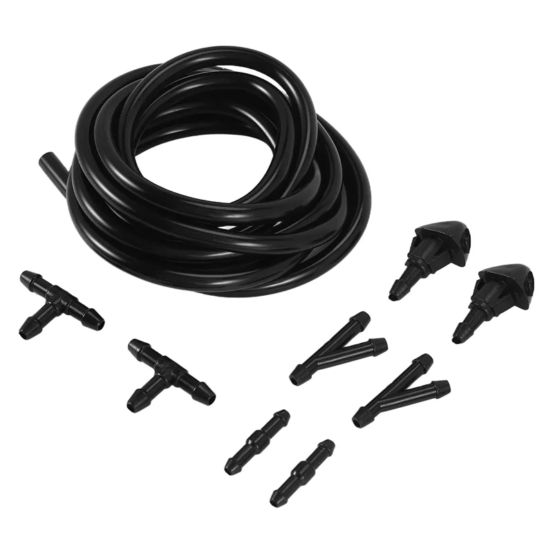 

Регулируемый набор насадок для омывателя лобового стекла с двойным отверстием, 2-метровый жидкий шланг с разъемом из 6 шт. для HONDA 76810-S10-A02-T61C