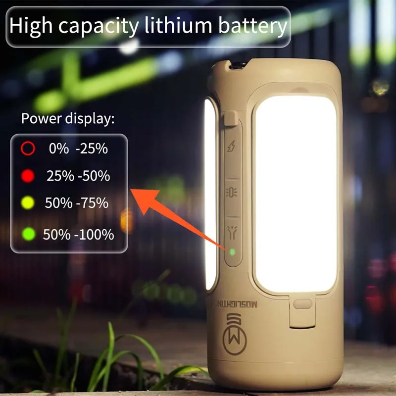 Imagem -04 - Moslighting-lanterna de Acampamento Dobrável Lâmpada Recarregável Lanterna Portátil com Alto-falante Bluetooth Luz ao ar Livre Impermeável Ipx65