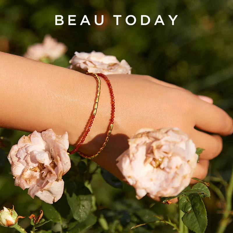 

Женские браслеты BEAUTODAY, позолоченные 18 карат, медь, красный агат, нерегулярное украшение, женские аксессуары, подарок ручной работы 93208