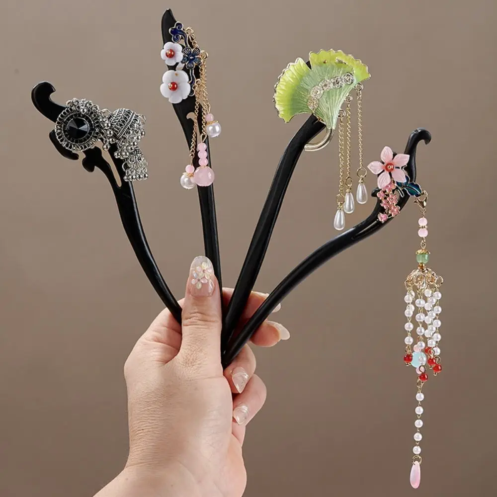 

Wood Sandalwood Hair Stick Wooden Tassel Chinese Style Hairpin Ancient Style Girl Hair Accessories Hanfu Headwear Women