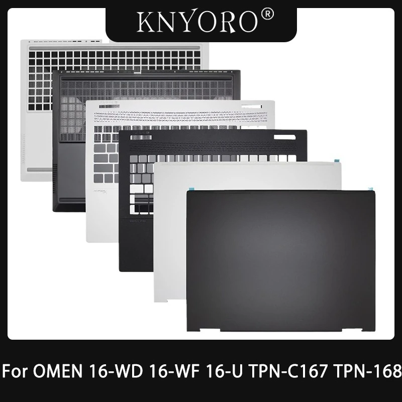 

New For OMEN 16-WD 16-WF 16-U TPN-C167 TPN-168 Laptop LCD Back Cover Upper Palmrest Top Case Bottom Base Lower Shell White Black