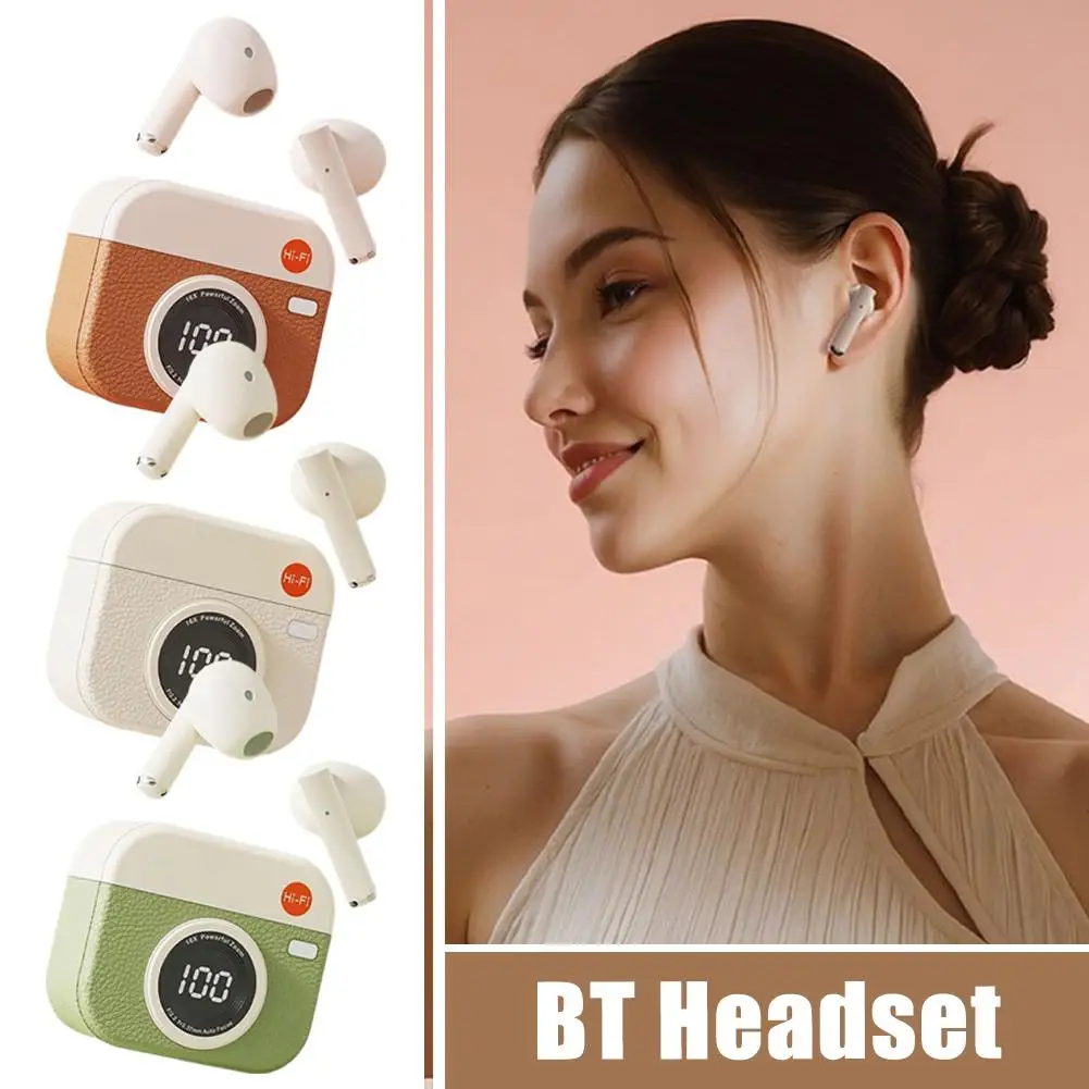 2025 NEW Wireless Earphones With 5.4 Bluetooth 36 Hours LED Play Headphone Back Mic With Built-in Sport Display Earbuds N5Y0