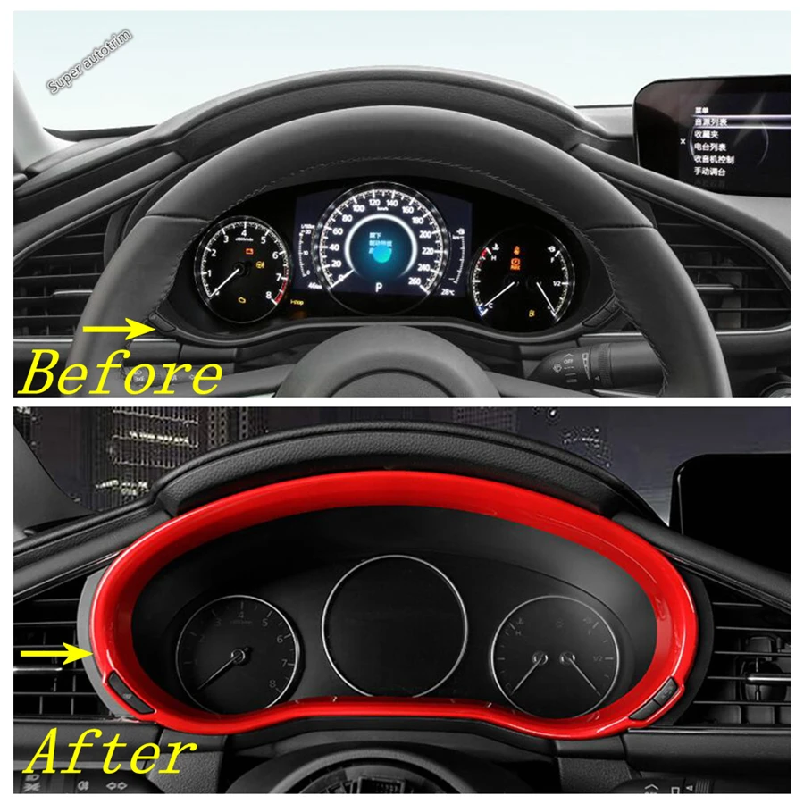 Car Dashboard Interior Frame Cover Trim Instrument Speedometer 1PCS For Mazda 3 2019 - 2024 & CX-30 2020 - 2024 Accessories