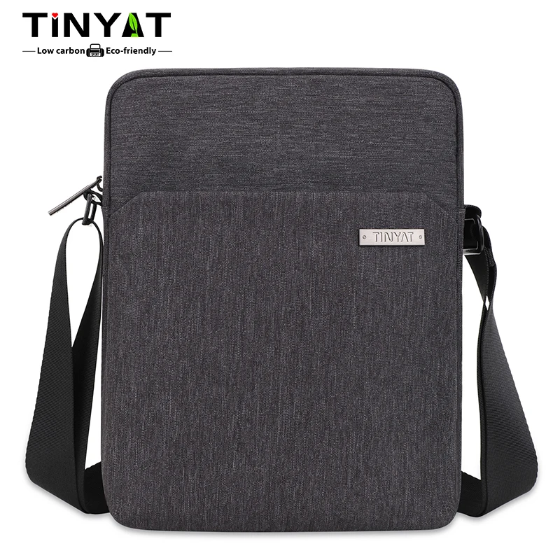 TINYAT Man's Simple Waist Bag Water Resistant Shoulder Bag Business Crossbody Bag work outdoor  for Daily Use Travel Office