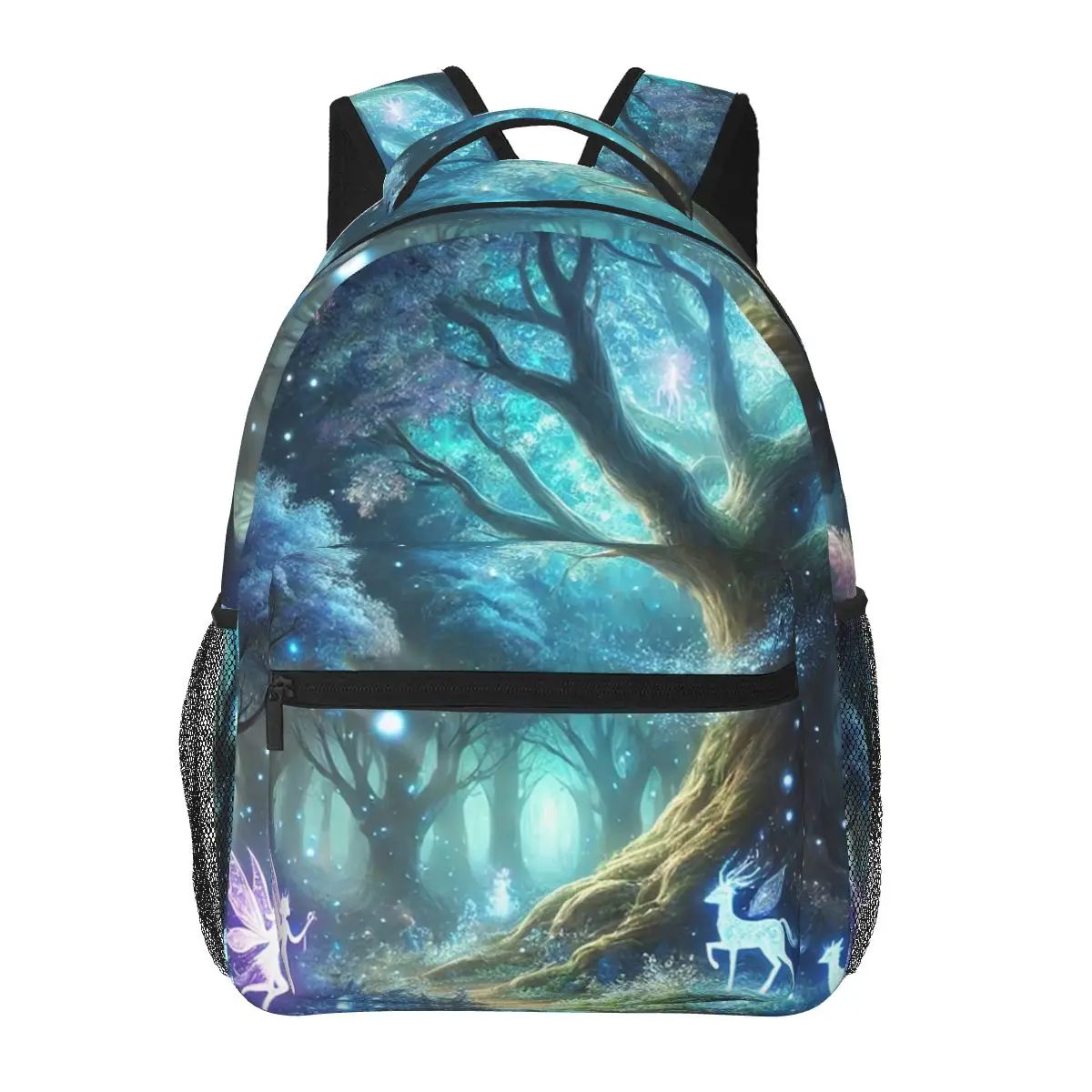 Glowing Enchanted Forest With Fairies And Magical Creatures Backpacks Boys Girls Bookbag Students Bags Rucksack Shoulder Bag