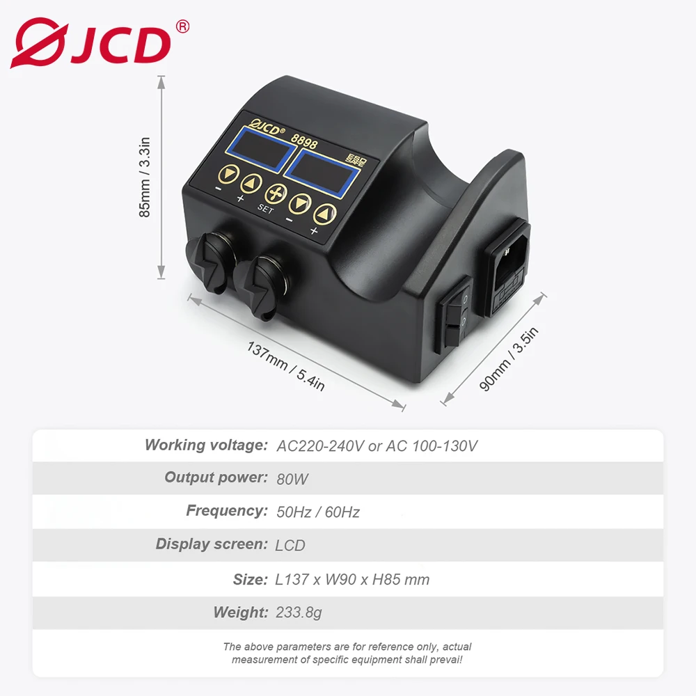 JCD 8898 2in1 Soldering Station LCD Digital Display Hot Air Gun Welding Rework Cell-Phone BGA IC Repair Solder Iron Tools 750W