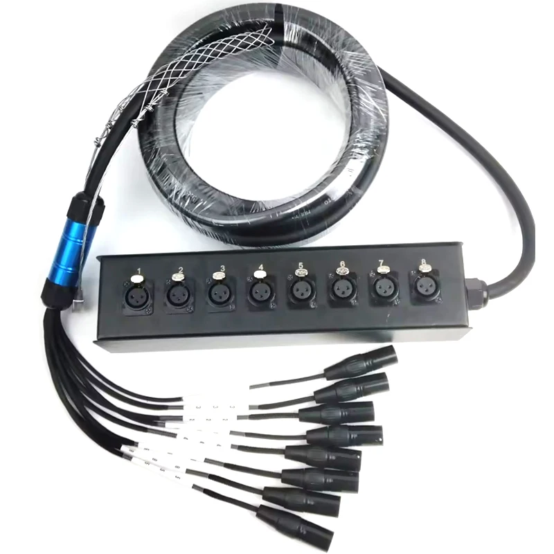 Professinal Audio 8 Channel 30 Meter XLR Microphone Snake Cable Audio Stage Box 3pin Male To Female Audio Cable Snake Cable