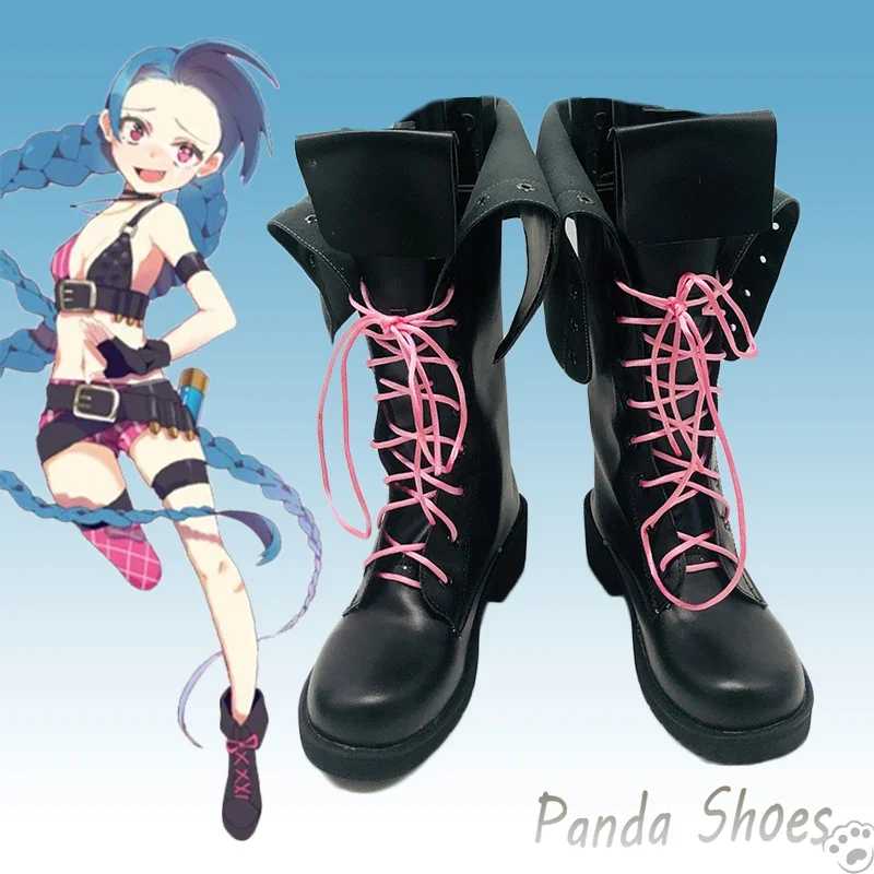 

LOL Jinx Обувь для косплея Аниме Игра League of Legends Cos Boots Loose Cannon Косплей Костюм Опора Обувь для Хэллоуина