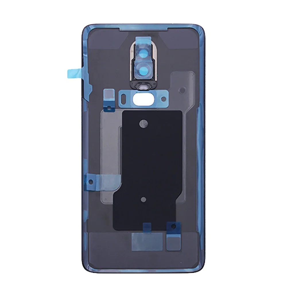 Back Battery Cover For Oneplus 6 Housing Back Door Case Battery Rear Back Cover With Camera Glass Lens replacement Parts