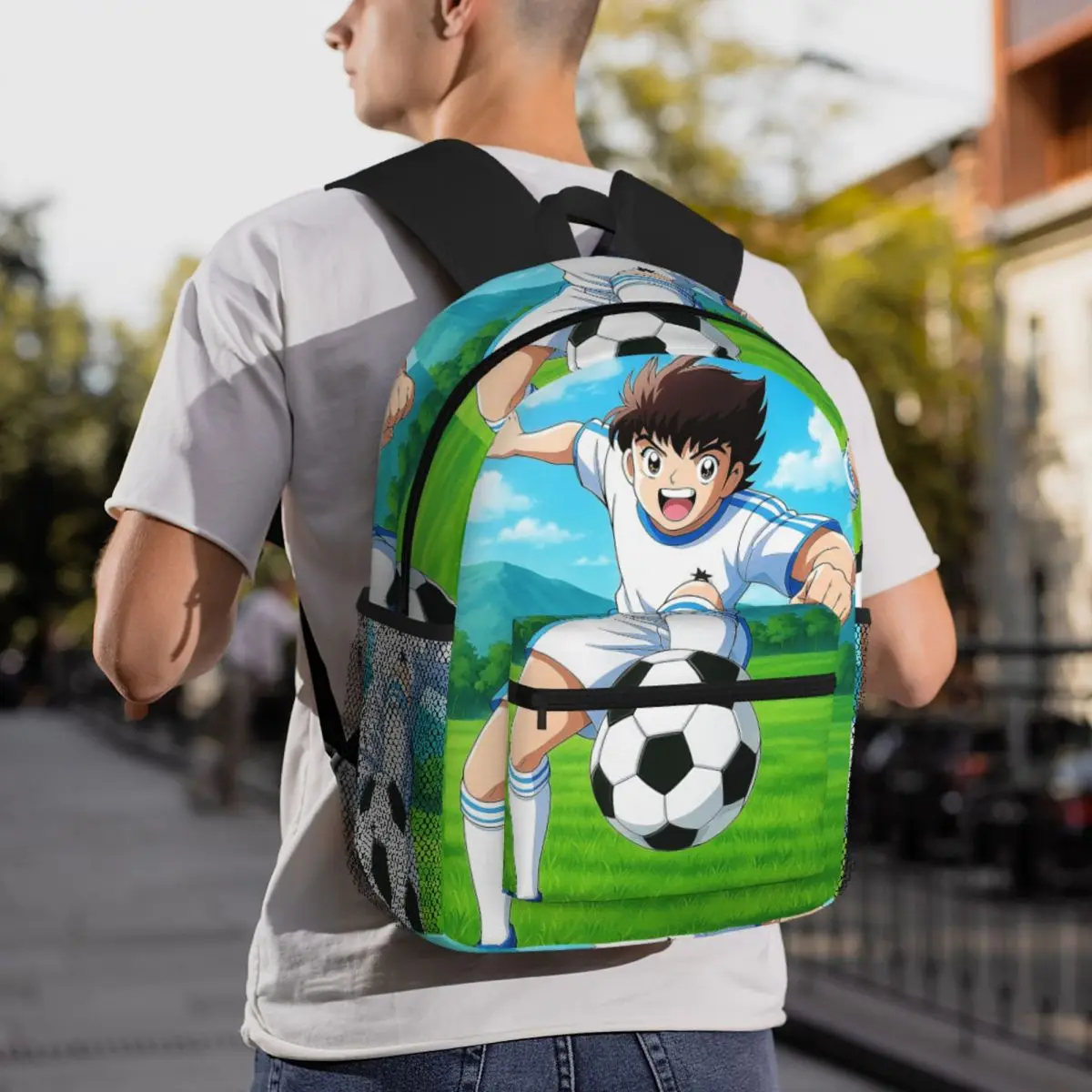 Captains Tsubasas Japan Football Anime Backpack Daypack Large Capacity Kids BookBag School Bag Shoulder Bags for Men Women