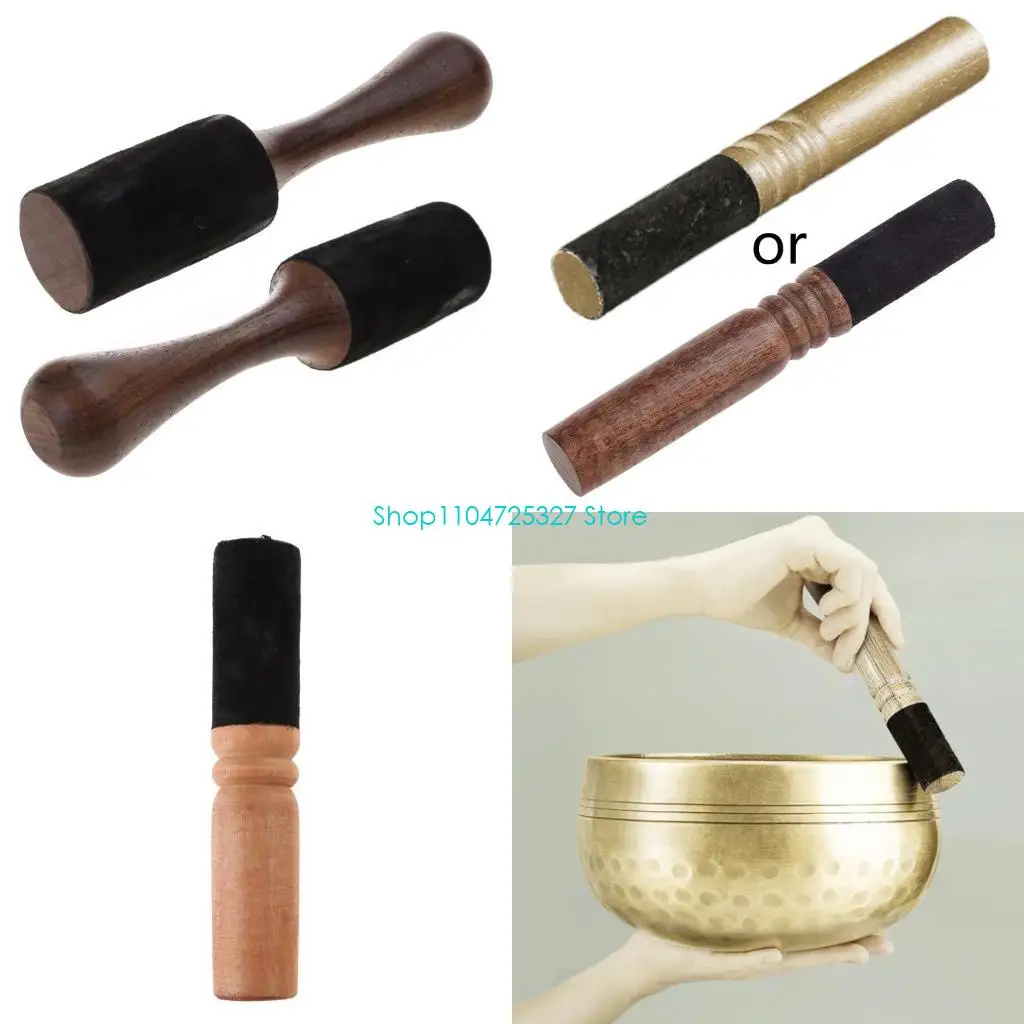 D8KF Buddhist Meditation Singing Bowl Mallet Tibetan Singing Bowl