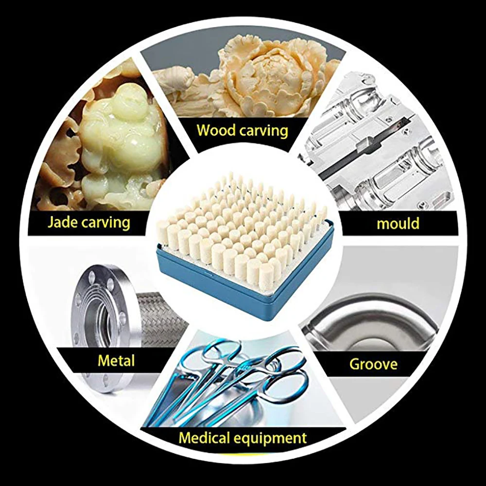 100Pc Feltro di Lana Montato Lucidatura Ruota di Lucidatura Testa di Rettifica Ruota di Lucidatura In Feltro Per Dremel Stampo Trapano Strumento Rotante Accessori