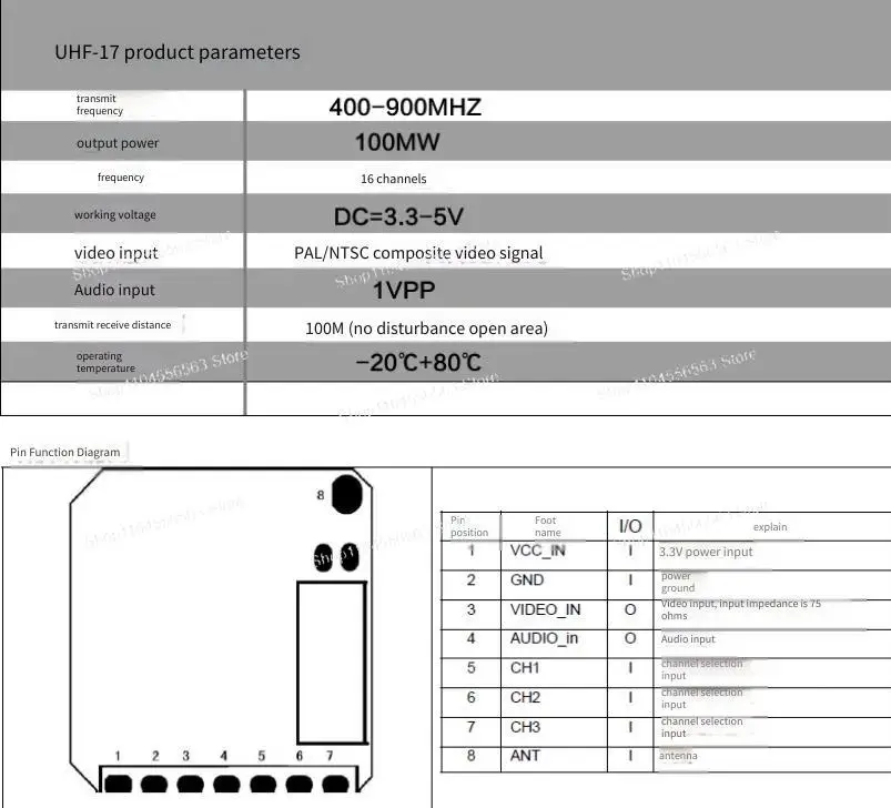 وحدة إرسال الصوت والفيديو اللاسلكية UHF، جهاز إرسال مزامنة التلفزيون الصغير على الحائط للمسرح المنزلي وأنظمة المراقبة #5