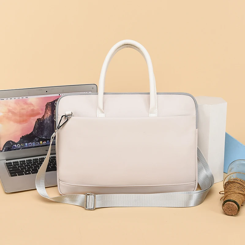Laptop Sleeve Bag Notebook Case PU Pouch For Macbook Air Pro 16 Xiaomi Lenovo Dell 13.3 14 15.6 Inch Shoulder HandBag Briefcases