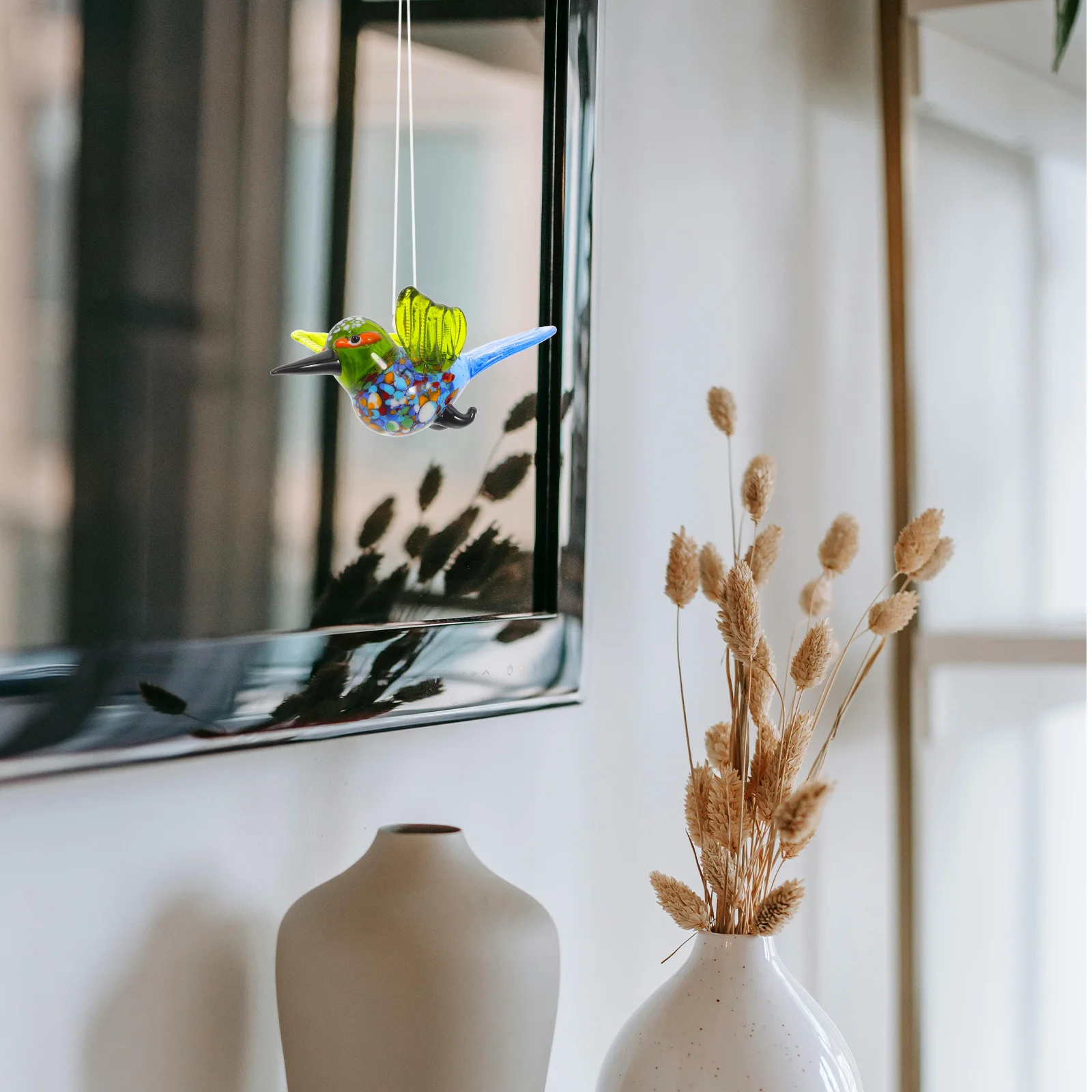 

Creative Glass Hummingbird Ornament Smooth Surface Desktop Decor for Bedroom Dining Room Table Home Supplies Layout Piece