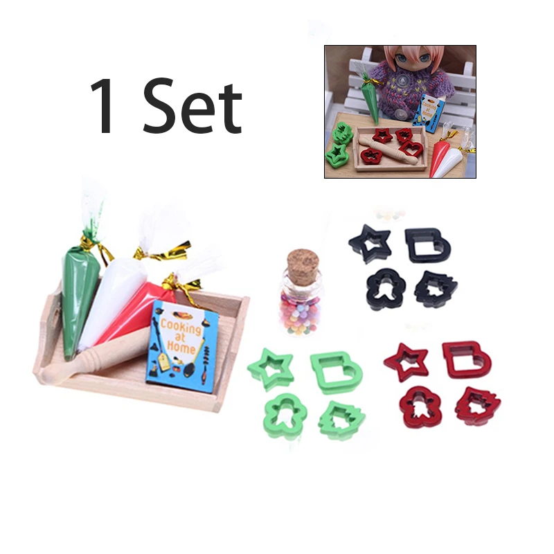 Maison de poupée Simulation crème cuisson ustensiles de cuisson modèle ensemble maison de poupée cuisine outil de cuisson accessoires poupées maison décoration jouets 1/12