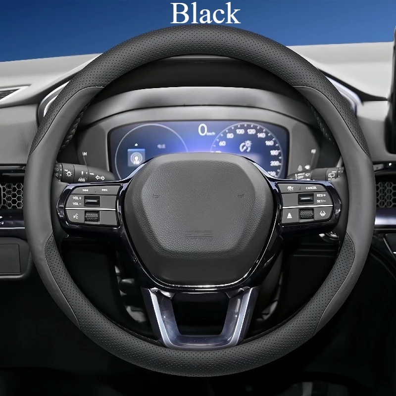 

Four Season Universal Napa Leather Steering Wheel Cover for Honda Accord Hand Sewn Ultra Thin Non Slip Car Handle Cover