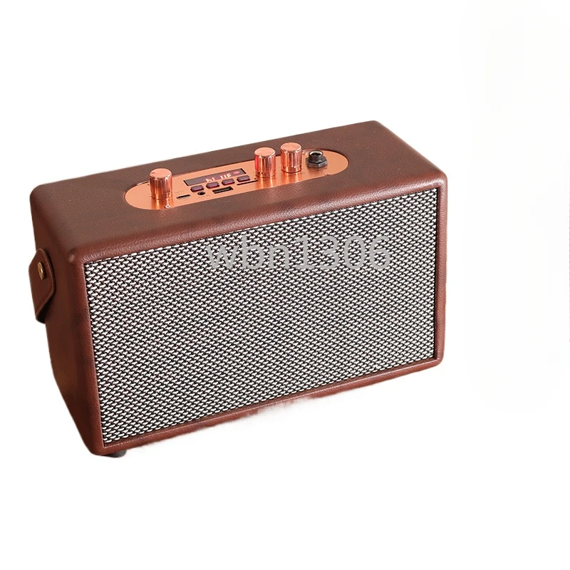 Wooden Portable 20W Power Wireless Bluetooth Speaker 4.0 Mobile Phone Card Outdoor Portable Audio Heavy Bass