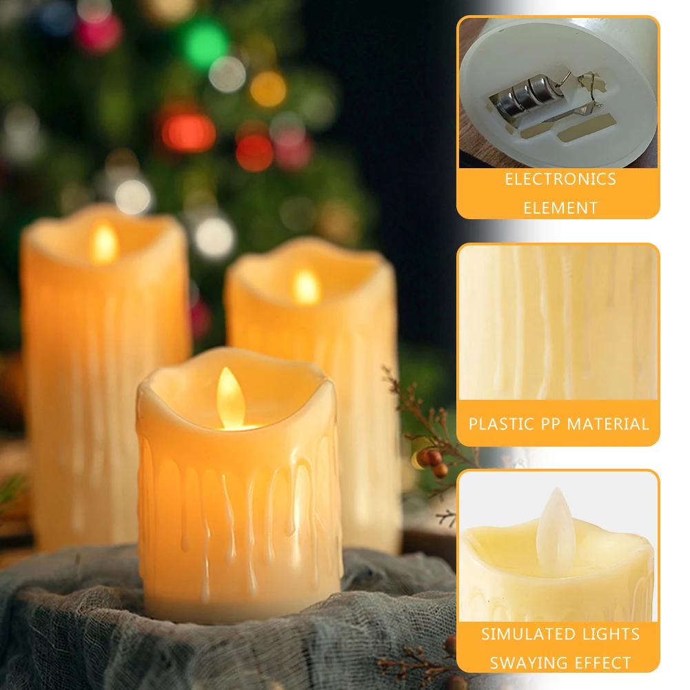 5cm Led Electronic Flameless Candles with Remote Romantic Atmosphere Dropping Wax Tea Night Lights Party Thanksgiving Home Decor