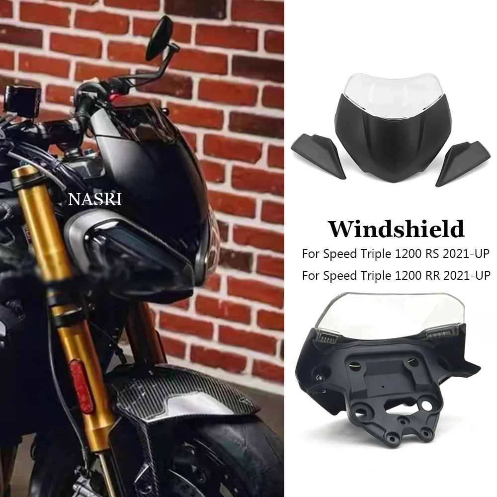 2021 2022 Motorcycle Accessories Windshield Windscreen Wind Deflector Screen Shield For Speed Triple 1200RS 1200RR 1200 RR RS