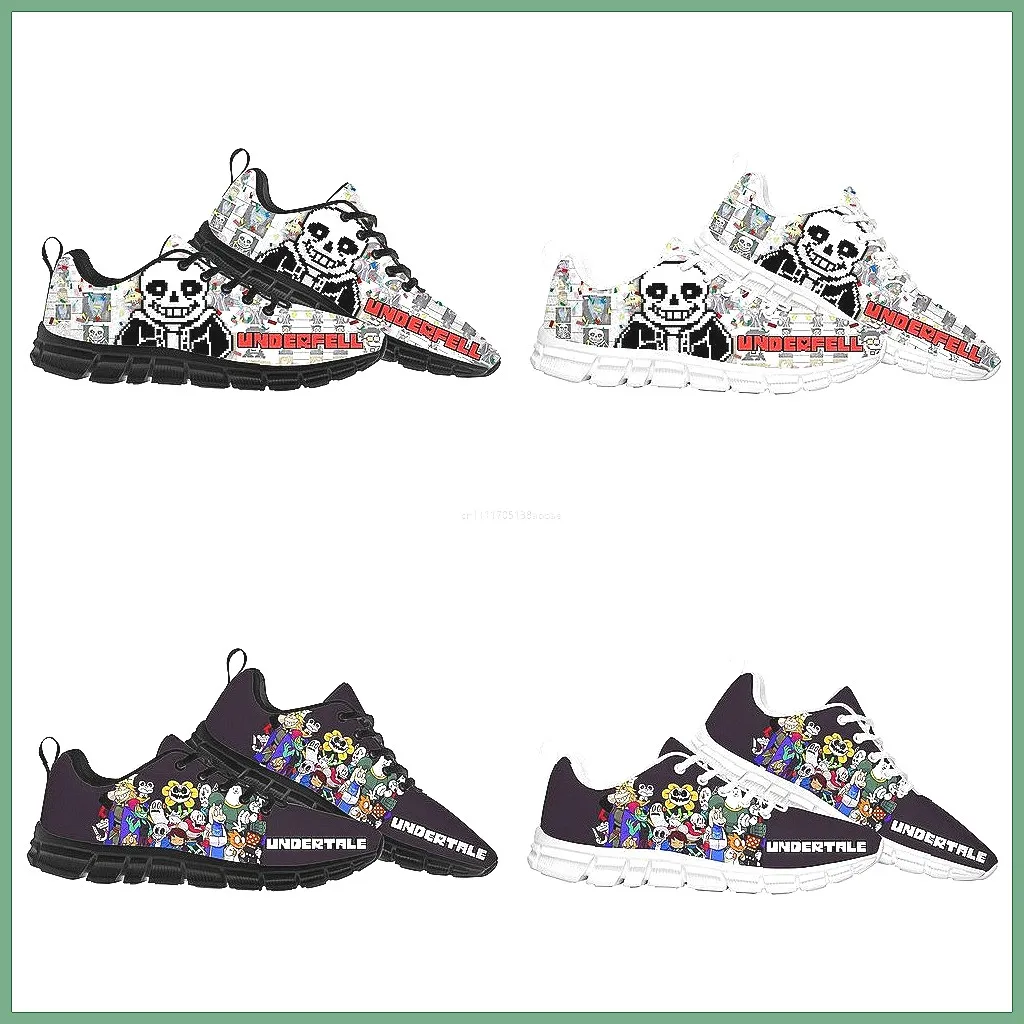 

Undertale Sans Skull Sneakers | Cartoon Game Character | Custom Lace-Up Shoes for Men & Women