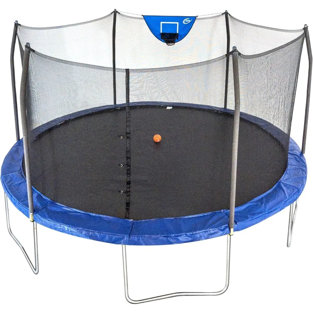 Jump N' 8 FT, 12 FT, 15 FT, Round Outdoor Trampoline for Kids with Enclosure Net, Basketball Hoop, ASTM Approval, 800