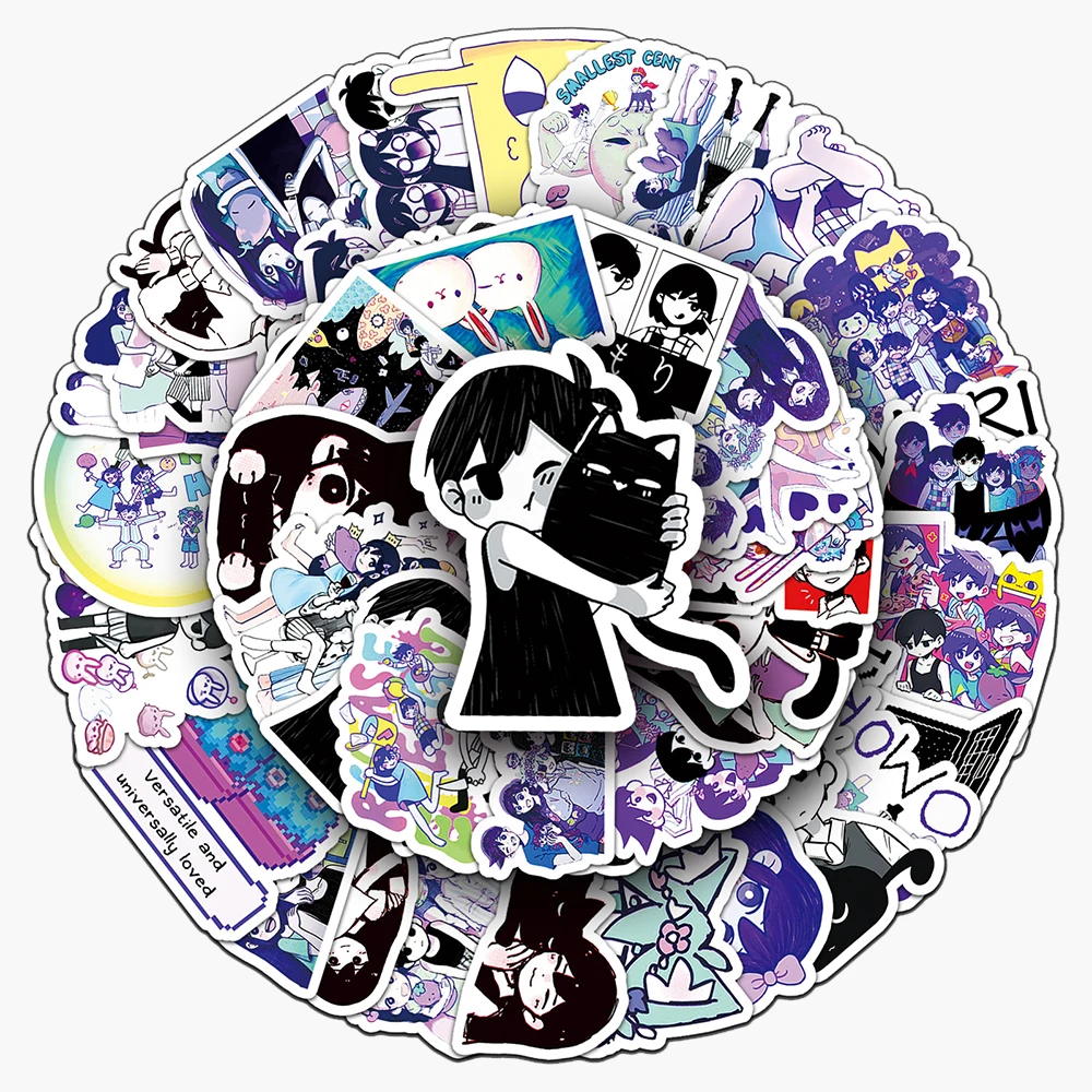 

10/30/50pcs Cartoon Game Omori Stickers Funny Graffiti Decals Waterproof DIY Skateboard Phone Luggage Cute Sunny Basil Sticker