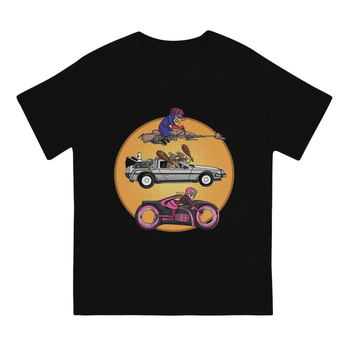 Wacky Races 60s Cartoon Race Tshirt Homme Men's Clothes Blusas Polyester T Shirt For Men