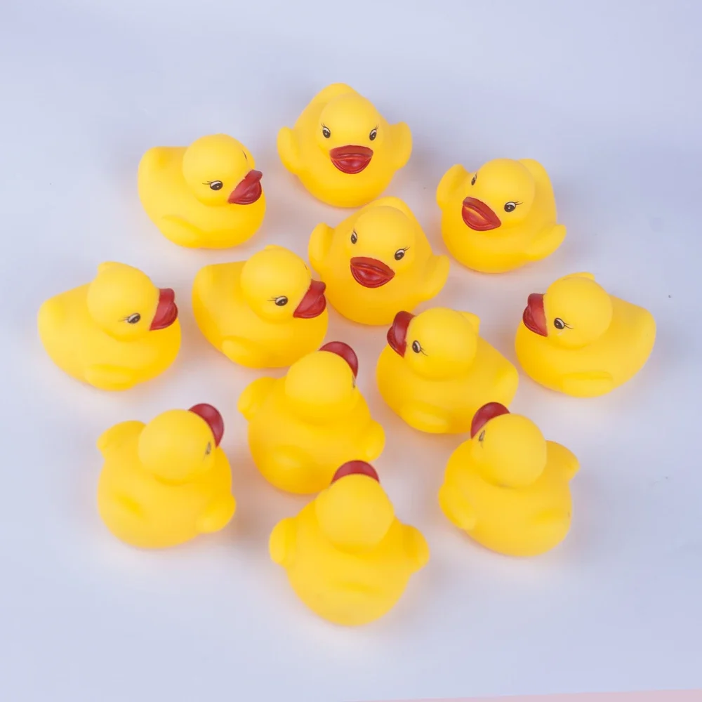 60-120pcs Baby Bath Water Toys Ducks Shower Games Swimming Pool Float Squeaky Sound Rubber Ducks Toys for Children Gifts