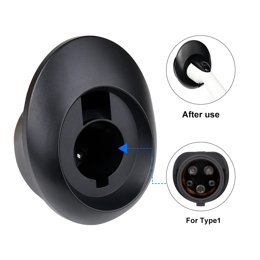 ADPOW EV Charger Plug Holder for Electric Vehicle Type 2/Type 1 Charging Cable Plug Stand Extra Protection Wallmounted Wallbox