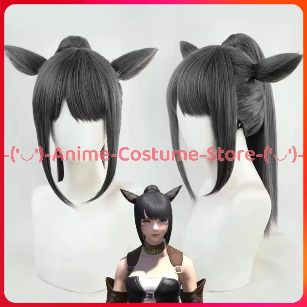 FxF XIV-Peluca de Cosplay básica para chica gato, pelucas de personajes del juego de Anime, disfraz de fiesta de Carnaval y Halloween, pelo sintético resistente al calor