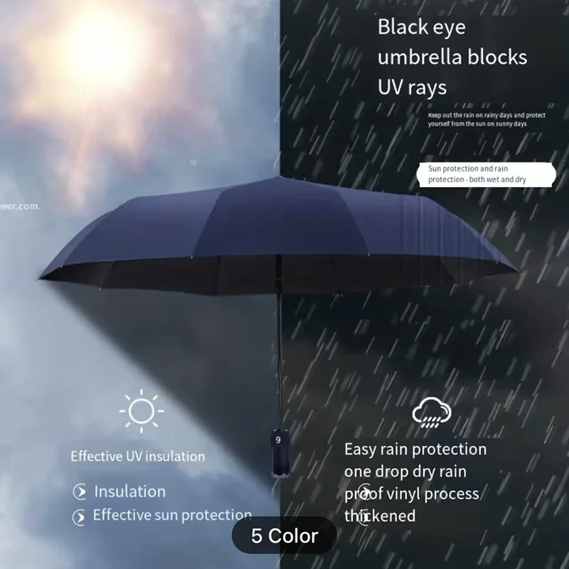 مظلة مصباح يدوي LED متعددة الوظائف أوتوماتيكية مقاومة للرياح للحماية من الشمس مظلة قابلة للطي مع ضوء ليلي للسفر في الهواء الطلق