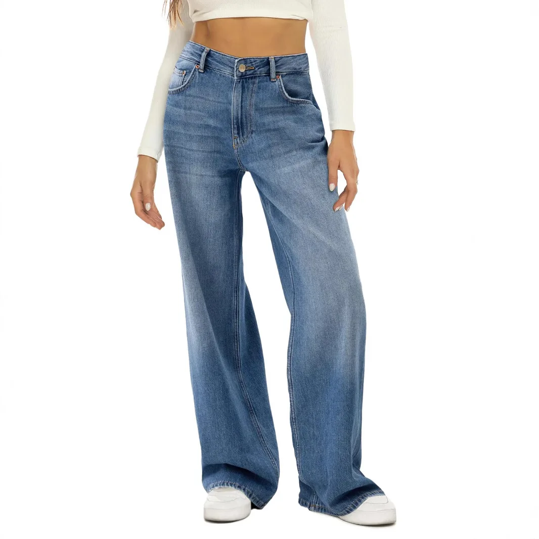 

Wide Leg Jeans Women Baggy Denim Pants Loose Ripped Jeans Distressed Stretch Casual