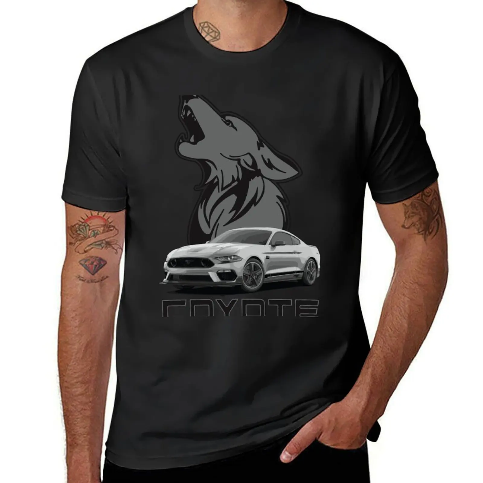 COYOTE MACH 1 Mustang GT 5.0L V8 t-shirt customs kawaii clothes customs progetta la tua maglietta per uomo