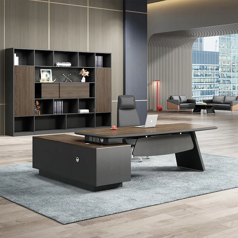 Light luxury boss table, simple desk, modern chairperson, president table manager, large desk, office desk and chair combination